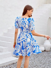Plant Printed Short Sleeve Dress